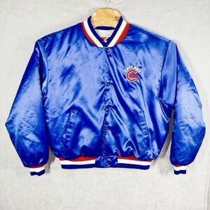 Vtg 1980's Swingster Chicago Cubs Dugout Satin Jacket Mens XL MLB Baseball